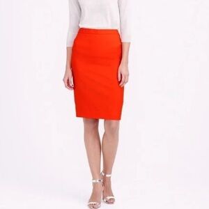 J.Crew wool blend the Pencil skirt size 2 Orange/red style 46575 NWT